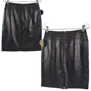 Valerie Separates Women’s Size 6 Slip Lined Black Leather Skirt – NWT